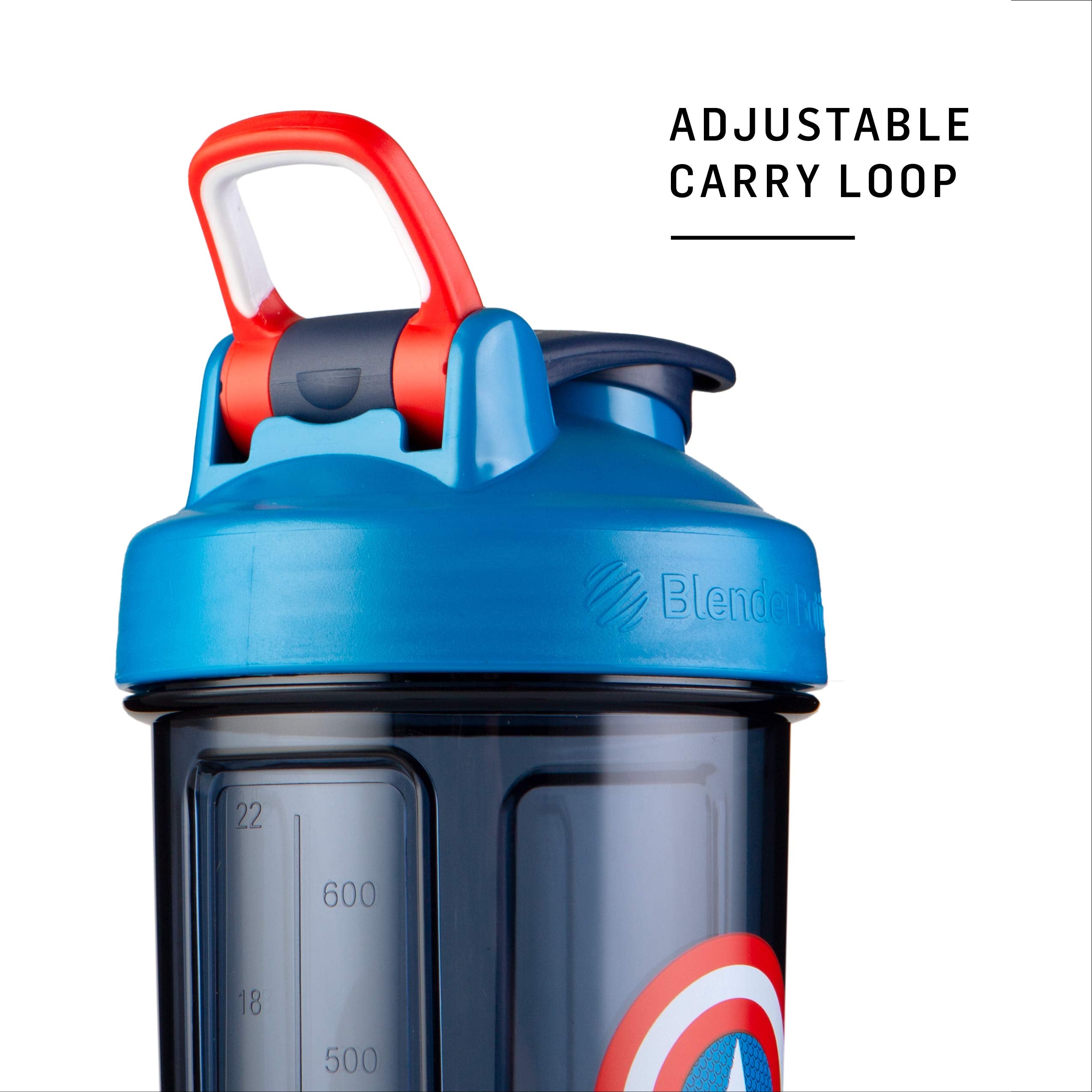 Blenderbottle Marvel Shaker Bottle Pro Series Perfect For Protein Shakes And Pre Workout, 28-Ounce, Iron Man Head